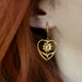 Sunflower Heart Hoop Earrings Silver Or Gold, thumbnail 1 of 4
