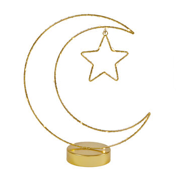 Gold Moon And Star LED Battery Ramadan Table Decoration, 2 of 2