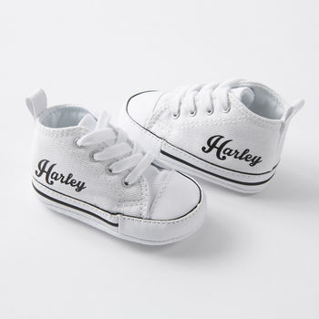 Baby Converse Sneakers Personalised New Baby Gift, 4 of 8
