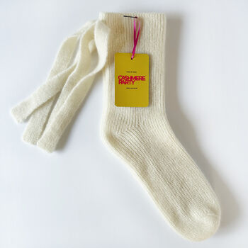 100% Cashmere Bow Back Socks, 5 of 9