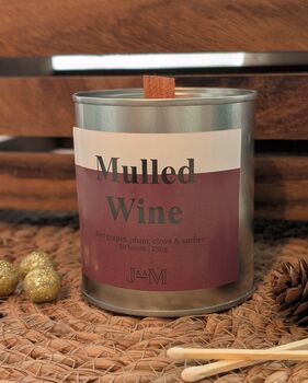 Mulled Wine Wood Wick Candle For Autumn, 4 of 6
