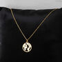World Coin Pendant Necklace For Her 18k Gold Plated, thumbnail 2 of 4