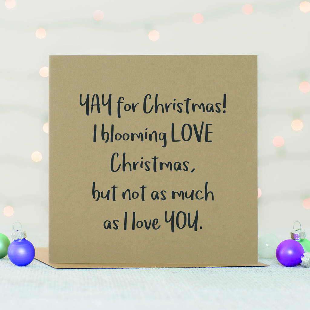 'i love christmas' christmas card 100% recycled by slice of pie designs ...