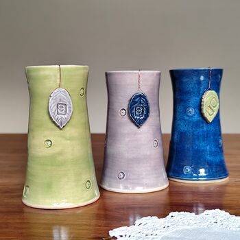 40th Birthday Anniversary Handmade Vase With Ceramic Tag, 3 of 7