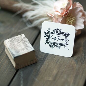 Botanical Rubber Stamp With Signature Name, 2 of 4