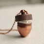 Copper Acorn Locket Necklace With Squirrel, thumbnail 4 of 8