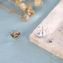 Sterling Silver Tiny Wren Bird Stud Earrings Earrings, thumbnail 5 of 11