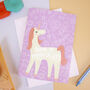 Magical Unicorn Pink Birthday Card, thumbnail 1 of 6