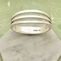 Sterling Silver Chunky Three Bar Hinged Cuff Bangle, thumbnail 3 of 8