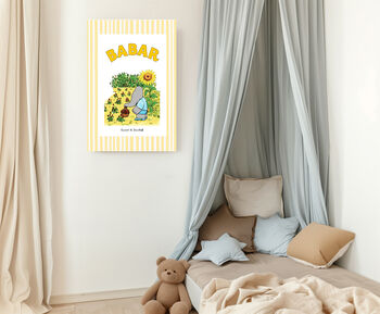 Babar The Elephant Nursery Stripy Art Print, 2 of 4