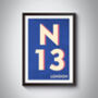 N13 Palmer's Green London Postcode Typography Print, thumbnail 10 of 10