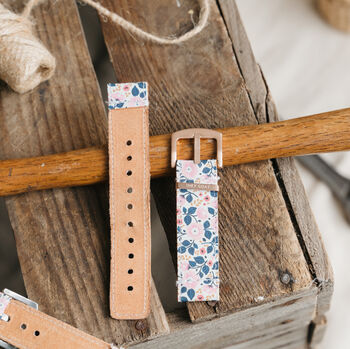 'Posie' Leather Smartwatch Strap; Handmade Watch Band, 6 of 8