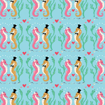 'Seahorse Wrapping Paper', Wedding Wrapping Paper, 3 of 4