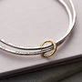 Personalised 9ct Gold And Silver Double Bangle, thumbnail 2 of 6