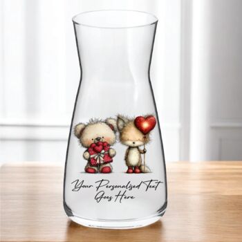 Personalised Whimsical Valentine Anniversary Love Animals Vase, 5 of 8