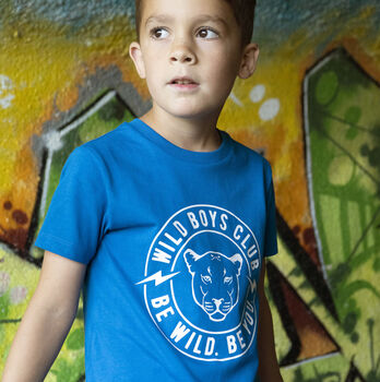 Personalised Wild Boy's / Girls Club Organic T Shirt, 2 of 5