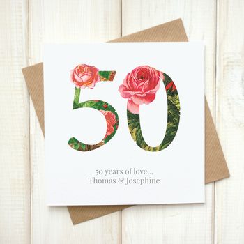 Personalised Floral Wedding Anniversary Card, 4 of 5