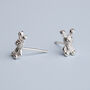 Sterling Silver Knit Bunny Stud Earrings, thumbnail 3 of 4