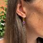 Barcelona February Birthstone Hook Earrings Amethyst, thumbnail 2 of 4
