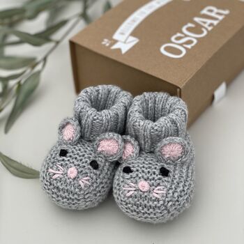 Baby Cashmere Mouse Booties, 2 of 6