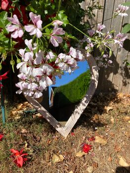 Wooden Heart Hanging Mirror Small Indoor/Outdoor Garden Décor, 2 of 8