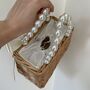 Personalised Pearl Handle Wicker Basket Bag, thumbnail 2 of 4