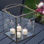 Glass Lantern With Candle Holder Cube Shape, thumbnail 9 of 10