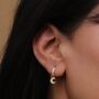 18 K Gold Plated Crescent Moon Huggie Earrings, thumbnail 1 of 11