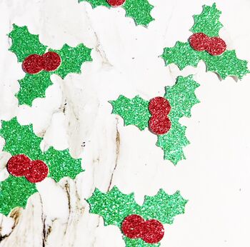 16 X Holly And Berry Christmas Confetti, Centrepiece, Table Decor, Festive, 3 of 4