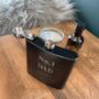 Personalised No.One Dad Scroll Engraved Black Metal Hip Flask 6oz, thumbnail 4 of 8