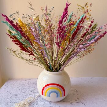Rainbow Dried Flowers With Vase, 5 of 5