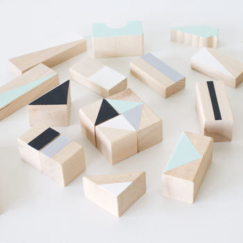 Mint And Monochrome Wooden Blocks, 2 of 7
