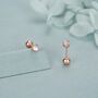 Sterling Silver Moonstone 18 G Screw Back Stud Earrings, thumbnail 4 of 12