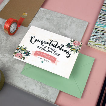 Personalised 'Congratulations On Your Wedding Day' Card, 2 of 6