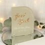 Modern Arch Sign Our Guest Book Wedding Acrylic Sign, thumbnail 4 of 6