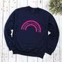 Ladies Leopard Rainbow Sweatshirt With Neon Pink, thumbnail 2 of 6