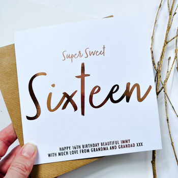 Sweet Sixteenth | 16th Personalised Birthday Card, 3 of 3