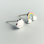 Sterling Silver Cloud And Rainbow Stud Earrings, thumbnail 2 of 7