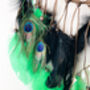 Green And Black Peacock Dream Catcher Wall Hanging, thumbnail 3 of 6