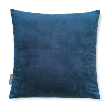 Luxury Super Soft Velvet Cushion Peacock Blue, 5 of 5