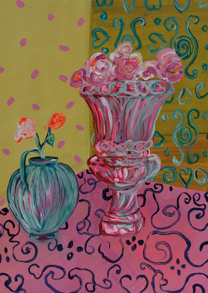 Print Of Greek Vase And Flowers By Davina Shefet