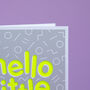 Hello Little One! Handmade Baby Card Neon Yellow/Grey, thumbnail 7 of 7