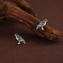 Sterling Silver Falcon Bird Stud Earrings, thumbnail 4 of 11