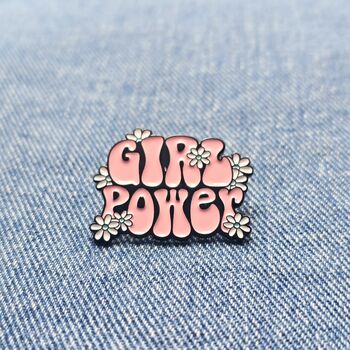 Girl Power Groovy Enamel Pin Badge, 5 of 5