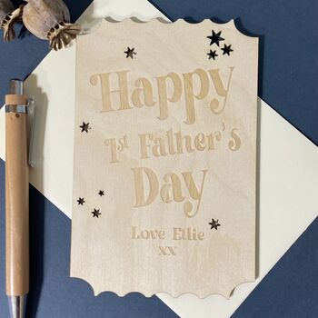 Personalised Wooden Happy 1st Father's Day Plaque, 3 of 3