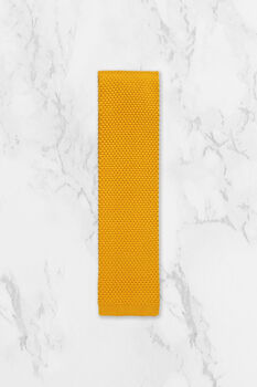 Wedding Handmade 100% Polyester Knitted Tie In Yellow, 2 of 8