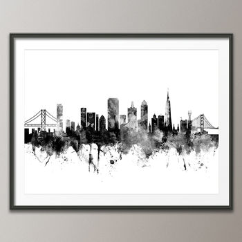 San Francisco Skyline Cityscape Black And White, 2 of 5