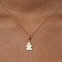 Gingerbread Man Charm Necklace, Silver Or Gold Plated, thumbnail 8 of 11