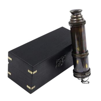 16 Inch Gunmetal Maritime Telescope With Wooden Box, 3 of 8