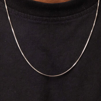 Mens Sterling Silver Light Box Chain Necklace, 2 of 10